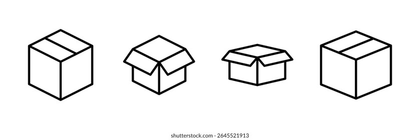 Box icon set. box ícone de vetor, pacote, pacote