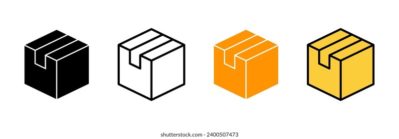 Box icon set vector. box sign and symbol, parcel, package