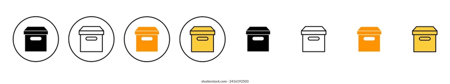 Vector de conjunto de iconos de caja. signo y símbolo de caja, paquete