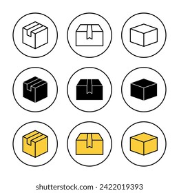 Vector de conjunto de iconos de caja. signo y símbolo de caja, paquete