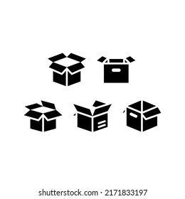 Icono de caja conjunto de símbolos de vector Ilustración de diseño