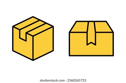 Box icon set for web and mobile app. box sign and symbol, parcel, package