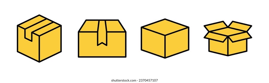 Box icon set for web and mobile app. box sign and symbol, parcel, package