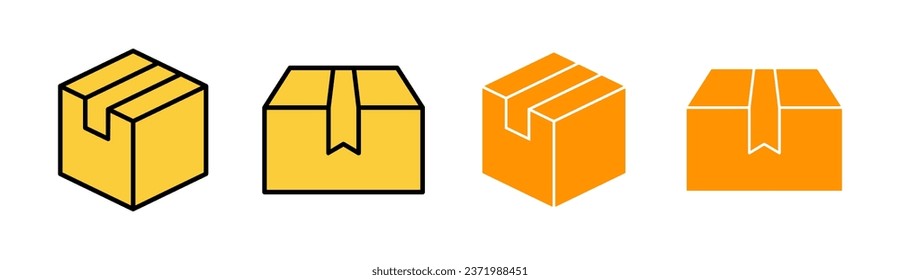 Box icon set for web and mobile app. box sign and symbol, parcel, package