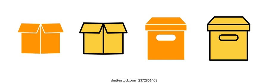 Box icon set for web and mobile app. box sign and symbol, parcel, package