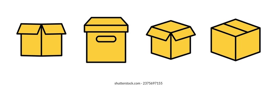 Box icon set for web and mobile app. box sign and symbol, parcel, package