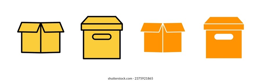Box icon set for web and mobile app. box sign and symbol, parcel, package