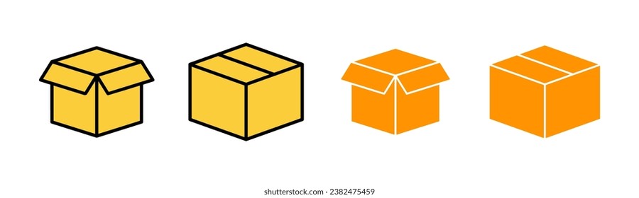 Box icon set for web and mobile app. box sign and symbol, parcel, package
