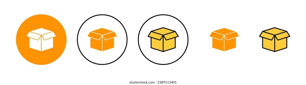 Juego de iconos de caja para la aplicación web y móvil. signo y símbolo de caja, paquete