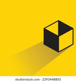 Box-Symbol mit Schatten auf gelbem Hintergrund