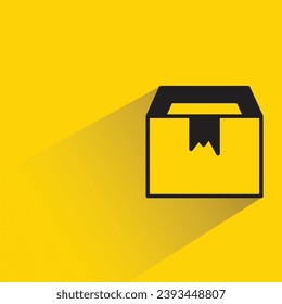 icono de cuadro con sombra sobre fondo amarillo