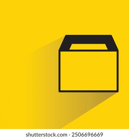 box icon with shadow on yellow background