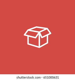box icon. sign design. red background