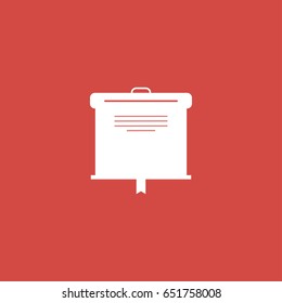 box icon. sign design. red background