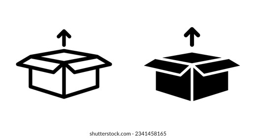 Box-Symbol. Unterschrift für mobiles Konzept und Webdesign. Vektorgrafik