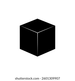 Box icon. Simple black box icon on white background
