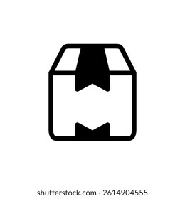 box icon, simple flat style, illustration, logo sign symbol pictogram template, for ui or ux isolated on white for mobile app, editable