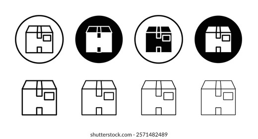 box icon Simple outline illustration set