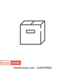 Icono de cuadro. Estilo de contorno simple. Cartón, paquete de entrega, concepto de paquete. Diseño de ilustración de vector de línea delgada aislado en fondo blanco. EPS de trazo editable 10.