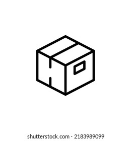Icono de cuadro. Estilo de contorno simple. Cartón, paquete de entrega, concepto de paquete. Diseño de ilustración de vector de línea delgada aislado en fondo blanco. EPS 10.