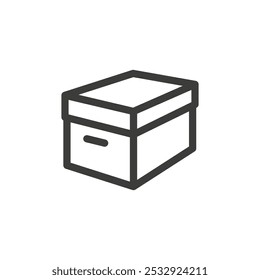 Ícone de caixa Contorno simples do logotipo do vetor