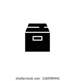 Box icon. Simple solid style. Cardboard, delivery package, parcel concept. Glyph vector illustration design isolated on white background. EPS 10.