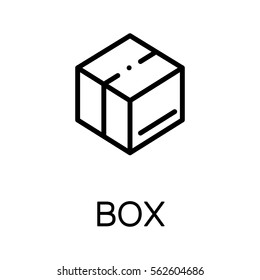 Box icon. Single high quality outline symbol for web design or mobile app. Thin line sign for design logo. Black outline pictogram on white background