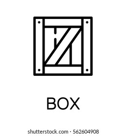Box icon. Single high quality outline symbol for web design or mobile app. Thin line sign for design logo. Black outline pictogram on white background