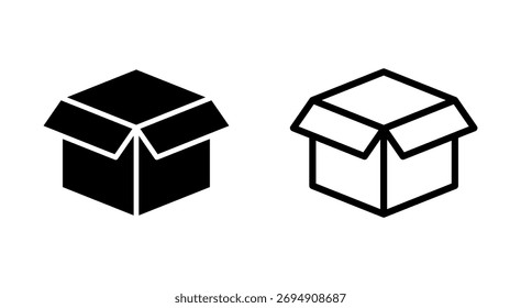 Icono de la caja para los App y los Sitios web. signo y símbolo de la caja, paquete, paquete