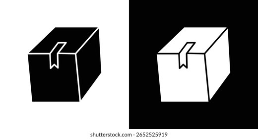 Colección de símbolo de icono de caja. Vector plano ilustración de stock.