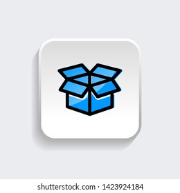 Box icon symbol with modern flat style icon for web site design, logo, app, UI isolated on white background. Vector illustration