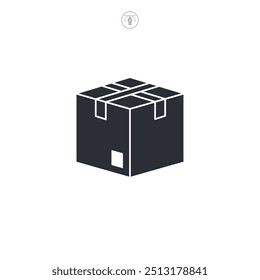 Ilustración vectorial del símbolo del icono de la caja aislada en el fondo blanco