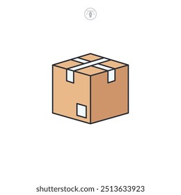 Ilustración vectorial del símbolo del icono de la caja aislada en el fondo blanco