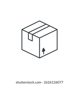 Ilustración vectorial del símbolo del icono de la caja aislada en el fondo blanco