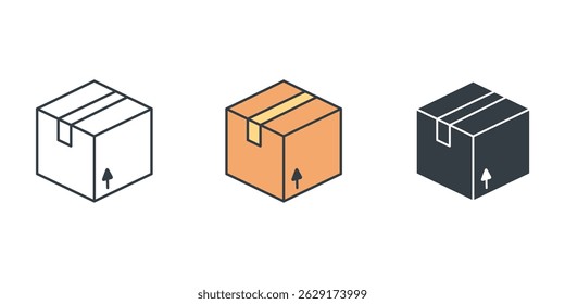 Box icon symbol vector illustration isolated on white background