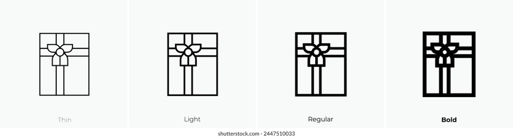 box icon. Thin, Light Regular And Bold style design isolated on white background