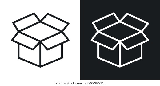 Box icon in Thin line black color. flat simple vector symbols illustration.