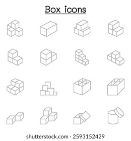 Box icon in thin line style