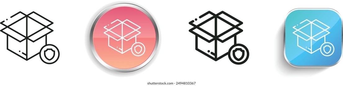 box icon. Thin Linear, Regular and Button Style Design Isolated On White Background