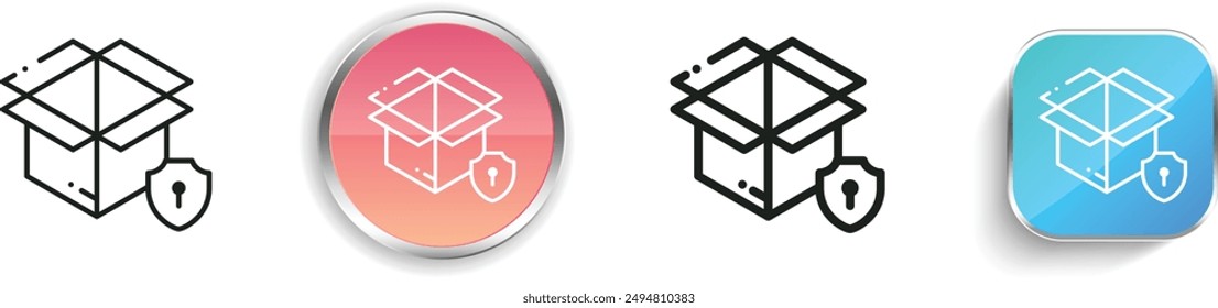 box icon. Thin Linear, Regular and Button Style Design Isolated On White Background