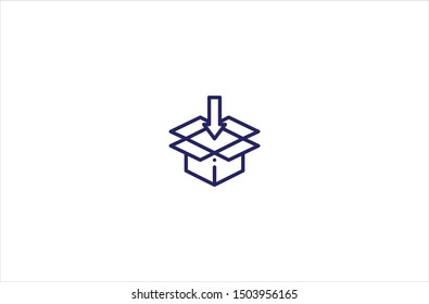 Box icon in trendy flat style isolated on white background vector illustration
