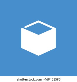 Box icon in trendy flat style background, image jpg, vector eps, flat web, material icon, UI illustration