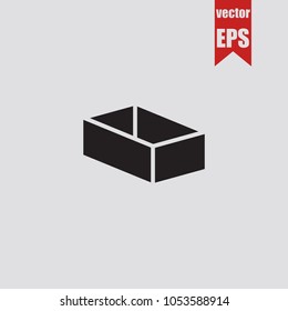 Box icon in trendy isolated on grey background.Vector illustration.