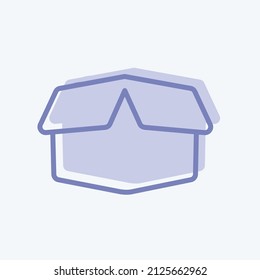 Box Icon in trendy two tone style isolated on soft blue background