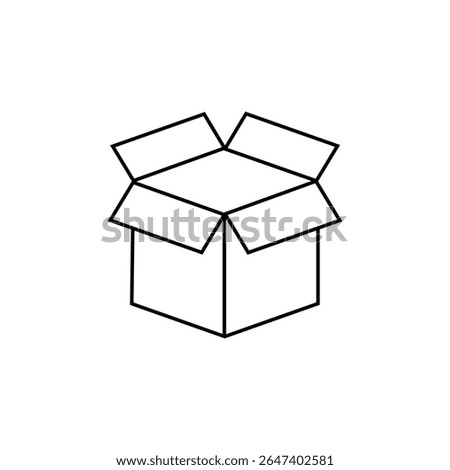 Box icon vector. Cardboard box, packaging open. Box vector icon isolated on white background.