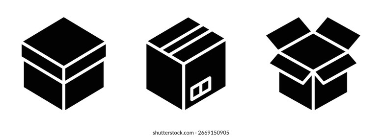 Ilustración vectorial del icono de la caja aislada en el fondo blanco