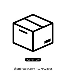 Plantilla de logotipo de ilustración de vector de icono de caja para muchos fines.