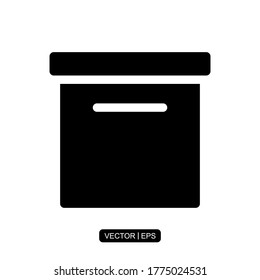 Plantilla de logotipo de ilustración de vector de icono de caja para muchos fines.