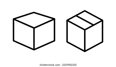 Ilustración vectorial de icono de caja. signo y símbolo de caja, paquete