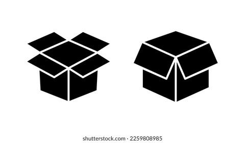 Ilustración vectorial de icono de caja. signo y símbolo de caja, paquete